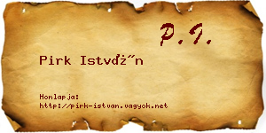 Pirk István névjegykártya
